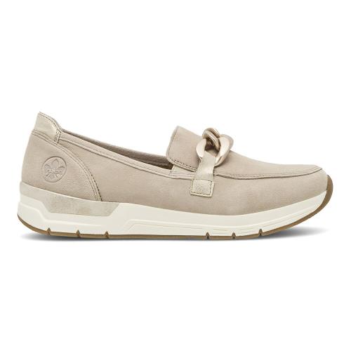 Polobotky Rieker 58944-60 Přírodní kůže (useň) - Semiš