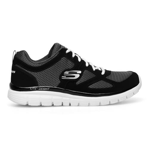 Sportovní Skechers BURNS AGOURA 52635 BKW Přírodní kůže (useň)/-Přírodní kůže (useň),Látka/-Síťka mesh