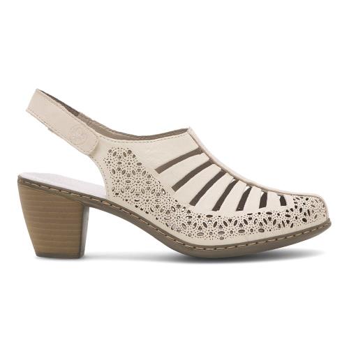 Lodičky Rieker 40959-60 Přírodní kůže (useň) - Lícová Lodičky Rieker 40959-60 Přírodní kůže (useň) - Lícová