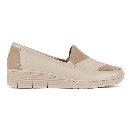 Polobotky Rieker 53785-60 Přírodní kůže pokrytá syntetickým materiálem,Syntetický materiál