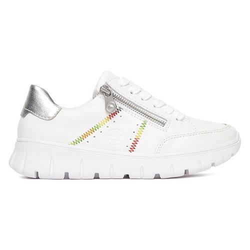 Tenisky Rieker N1313-80 Přírodní kůže pokrytá syntetickým materiálem