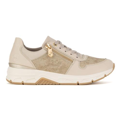 Tenisky Rieker 48101-60 Přírodní kůže pokrytá syntetickým materiálem,Syntetický materiál