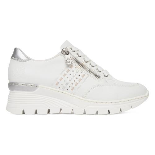 Tenisky Rieker N8321-80 Látkový materiál,Přírodní kůže (useň) - Lícová