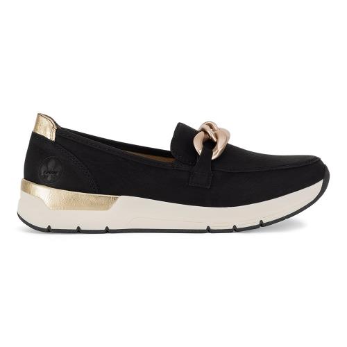 Polobotky Rieker 58944-00 Přírodní kůže (useň) - Semiš,Přírodní kůže (useň) - Lícová