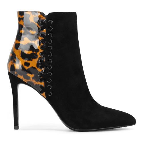 Kotníkové boty EVA MINGE HAWA-0828-207 Přírodní kůže (useň) - Lakovaná,Přírodní kůže (useň) - Semiš