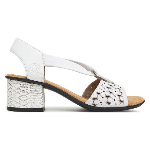 Sandály Rieker 64677-80 Syntetická tkanina,Přírodní kůže (useň) - Lícová