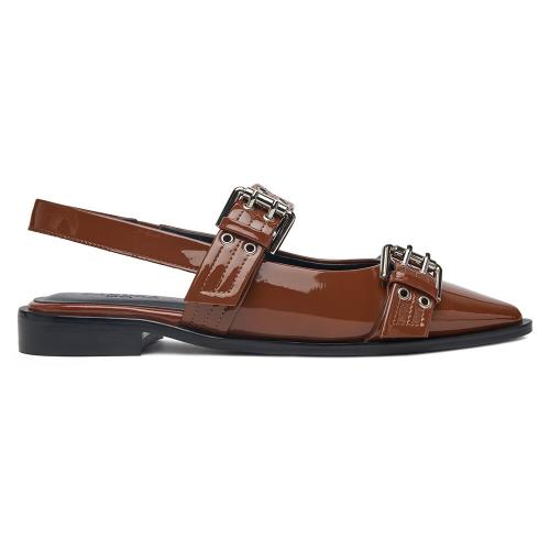 Baleríny Badura ELDER-01 Přírodní kůže (useň)/-Leštěná