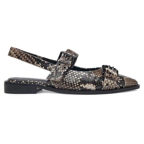 Baleríny Badura ELDER-02 Přírodní kůže (useň) - Lakovaná