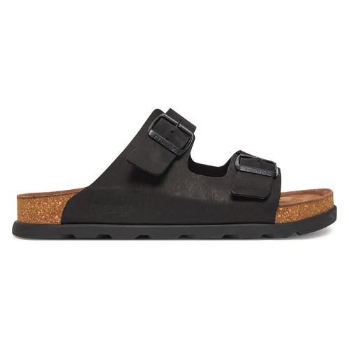 Pantofle Rieker 21190-00 Přírodní kůže (useň) - Nubuk