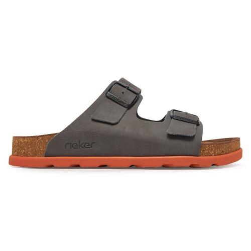 Pantofle Rieker 21190-40 Přírodní kůže (useň) - Nubuk