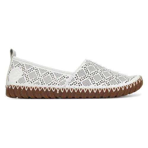 Polobotky Rieker M2851-80 Přírodní kůže pokrytá syntetickým materiálem