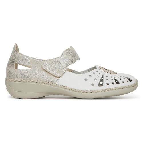 Polobotky Rieker 41368-80 Přírodní kůže pokrytá syntetickým materiálem