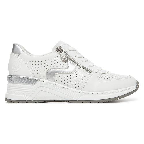 Tenisky Rieker N4340-80 Přírodní kůže pokrytá syntetickým materiálem,Syntetický materiál