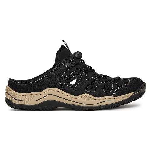 Pantofle Rieker L0567-00 Látkový materiál,Syntetický materiál