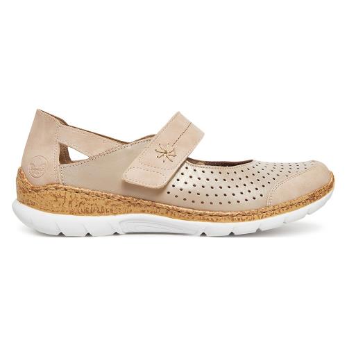 Polobotky Rieker N42B2-62 Syntetický materiál,Přírodní kůže (useň) - Lícová