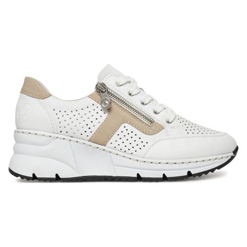 Tenisky Rieker N6304-80 Syntetická tkanina,Přírodní kůže (useň) - Lícová