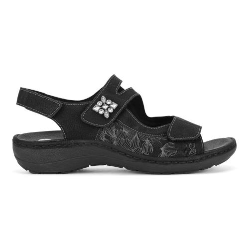 Sandály Remonte D7647-01 Látkový materiál,Přírodní kůže (useň) - Lícová