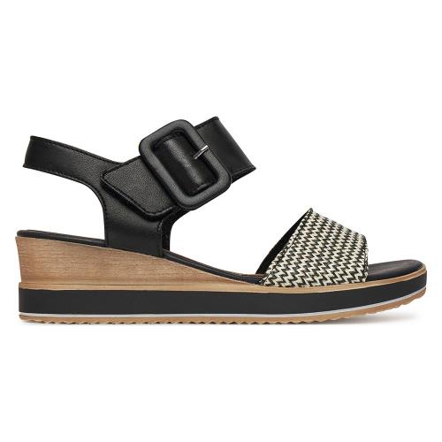 Sandály Remonte D6453-01 Syntetický materiál,Přírodní kůže (useň) - Lícová