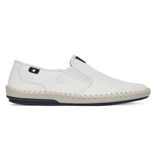 Polobotky Rieker B4551-81 Přírodní kůže (useň) - Lícová