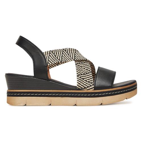 Sandály Remonte D2L54-03 Látkový materiál,Přírodní kůže (useň) - Lícová