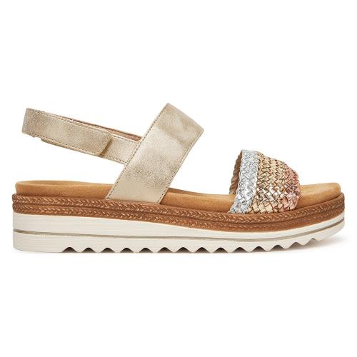 Sandály Remonte D0Q56-90 Syntetická tkanina,Přírodní kůže (useň) - Lícová