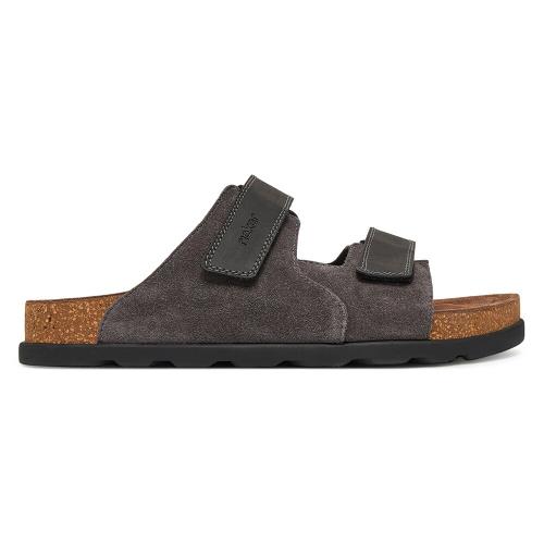 Pantofle Rieker 21160-45 Přírodní kůže (useň) - Semiš