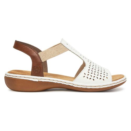 Sandály Rieker 65917-80 Syntetický materiál,Přírodní kůže (useň)/-Přírodní kůže (useň)