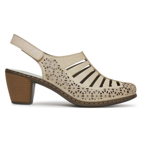 Lodičky Rieker 40959-60 Přírodní kůže (useň) - Lícová