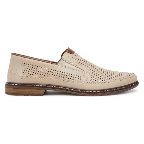 Polobotky Rieker 13459-60 Přírodní kůže (useň) - Lícová