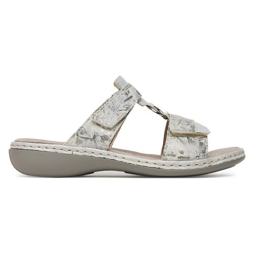 Pantofle Rieker 659X6-80 Syntetický materiál,Přírodní kůže (useň) - Semiš,Přírodní kůže (useň)/-Leštěná