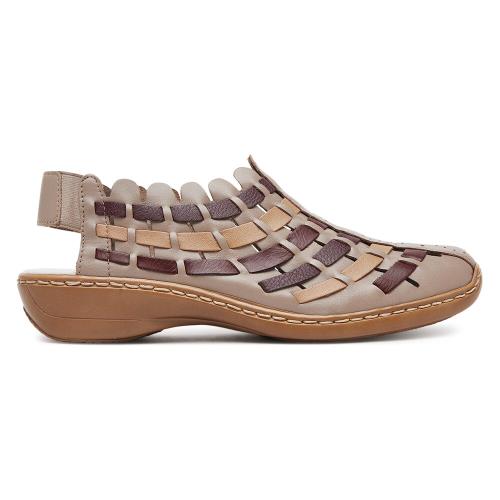 Sandály Rieker 413V8-64 Přírodní kůže (useň)/-Přírodní kůže (useň)