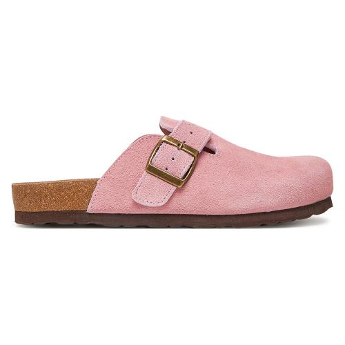 Pantofle DeeZee W23Q22095 Přírodní kůže (useň) - Semiš