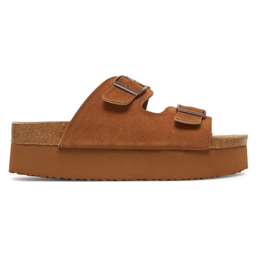 Pantofle DeeZee DZ-C1 Přírodní kůže (useň) - Semiš