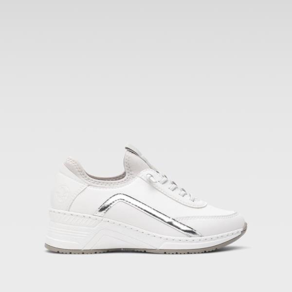 Tenisky Rieker N4351-80 Přírodní kůže (useň) - Lícová,Látka/-Látka