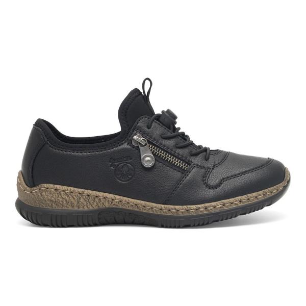 Polobotky Rieker N32G0-00 Přírodní kůže (useň)/-Přírodní kůže (useň),Látka/-Látka