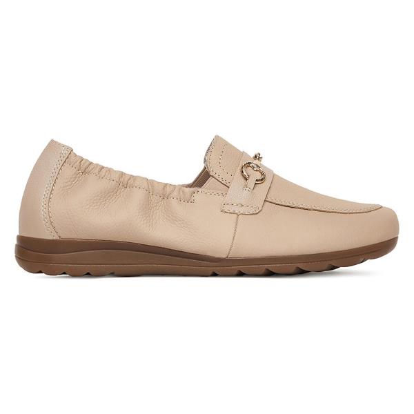 Polobotky Rieker L9354-60 Přírodní kůže (useň) - Lícová