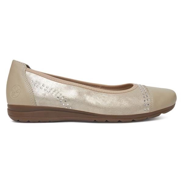 Lodičky Rieker L9353-62 Přírodní kůže (useň) - Semiš,Imitace kůže/-Ekologická kůže