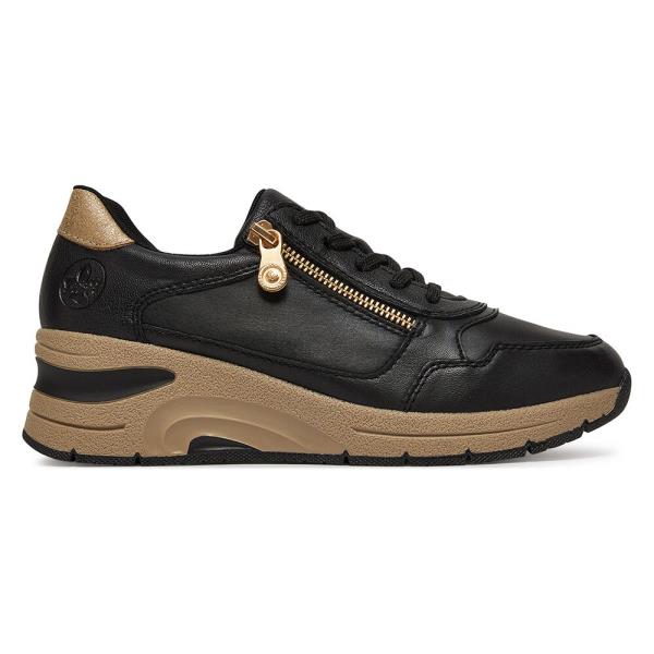 Tenisky Rieker N9301-00 Syntetický materiál,Přírodní kůže (useň) - Lícová