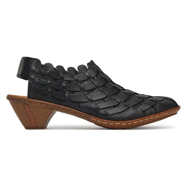 Lodičky Rieker 46778-01 Syntetický materiál,Přírodní kůže (useň) - Lícová