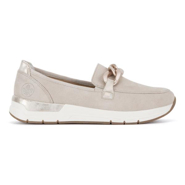 Polobotky Rieker 58944-60 Přírodní kůže (useň) - Semiš,Přírodní kůže (useň) - Lícová