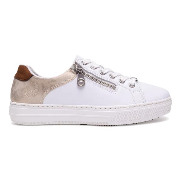 Tenisky Rieker L59A1-81 Přírodní kůže pokrytá syntetickým materiálem,Syntetický materiál