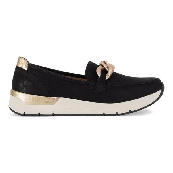 Polobotky Rieker 58944-00 Přírodní kůže (useň) - Semiš,Přírodní kůže (useň) - Lícová