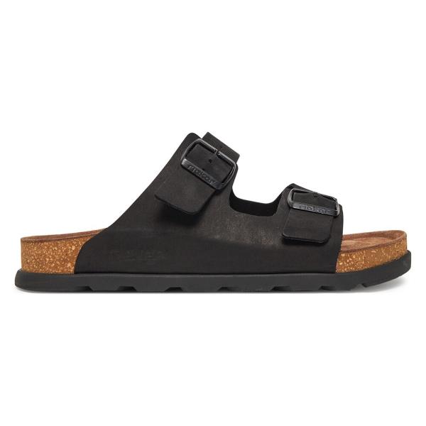 Pantofle Rieker 21190-00 Přírodní kůže (useň) - Nubuk