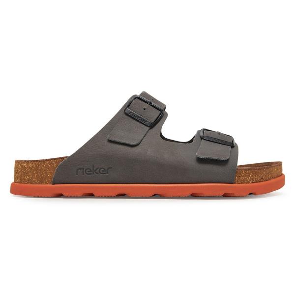 Pantofle Rieker 21190-40 Přírodní kůže (useň) - Nubuk