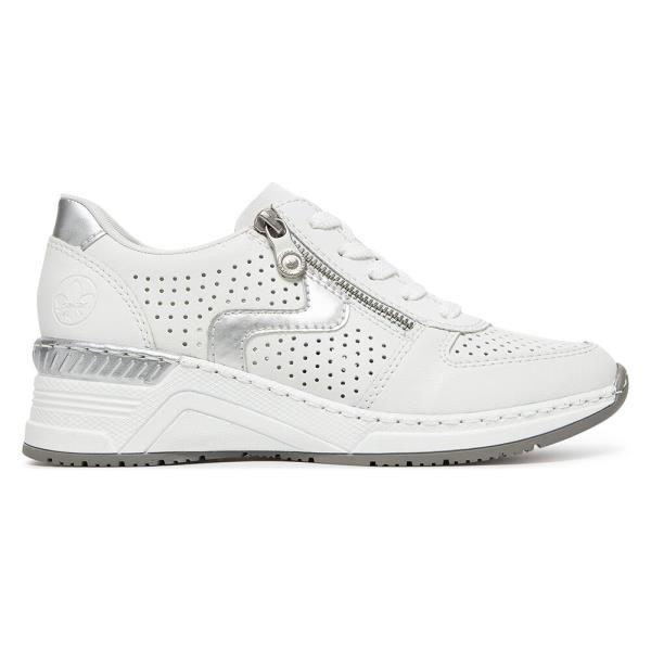 Tenisky Rieker N4340-80 Přírodní kůže pokrytá syntetickým materiálem,Syntetický materiál