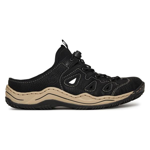 Pantofle Rieker L0567-00 Látkový materiál,Syntetický materiál