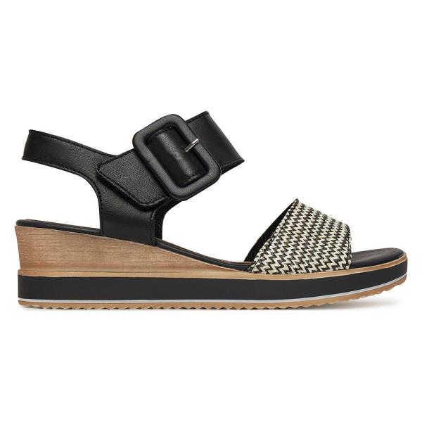 Sandály Remonte D6453-01 Syntetický materiál,Přírodní kůže (useň) - Lícová