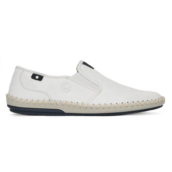 Polobotky Rieker B4551-81 Přírodní kůže (useň) - Lícová