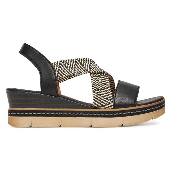 Sandály Remonte D2L54-03 Látkový materiál,Přírodní kůže (useň) - Lícová