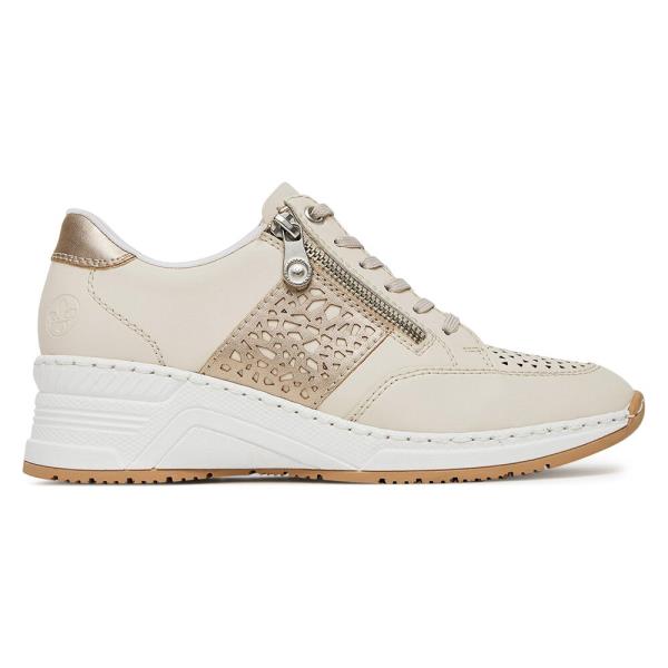 Tenisky Rieker N4344-60 Přírodní kůže pokrytá syntetickým materiálem